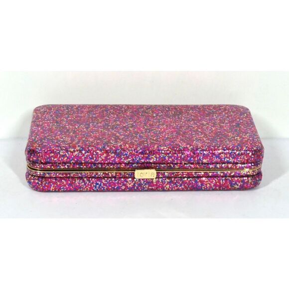 Tarte Life of the Party Sparkling Pink Glitter Rainbow Hard Shell Clutch ONLY LE - Picture 3 of 5